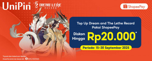 Nikmati Diskon s.d. Rp20.000 dengan Top Up Dream and The Lethe Record di UniPin Pakai ShopeePay!